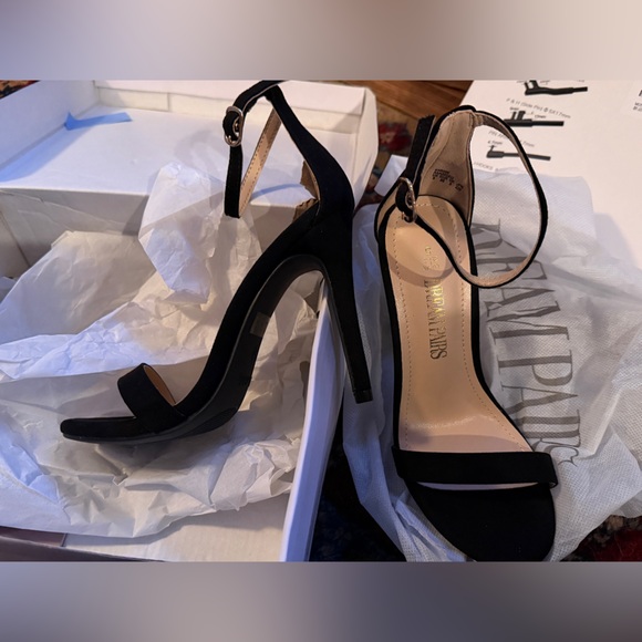 Black Ankle Strap Heels Stilettos Formal - Picture 3 of 5